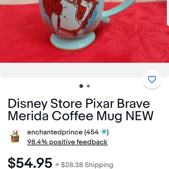 🧚Disney Pixar Brave Merida coffee mug.  New.  Blue with Gold colour rim - Picture 4 of 6